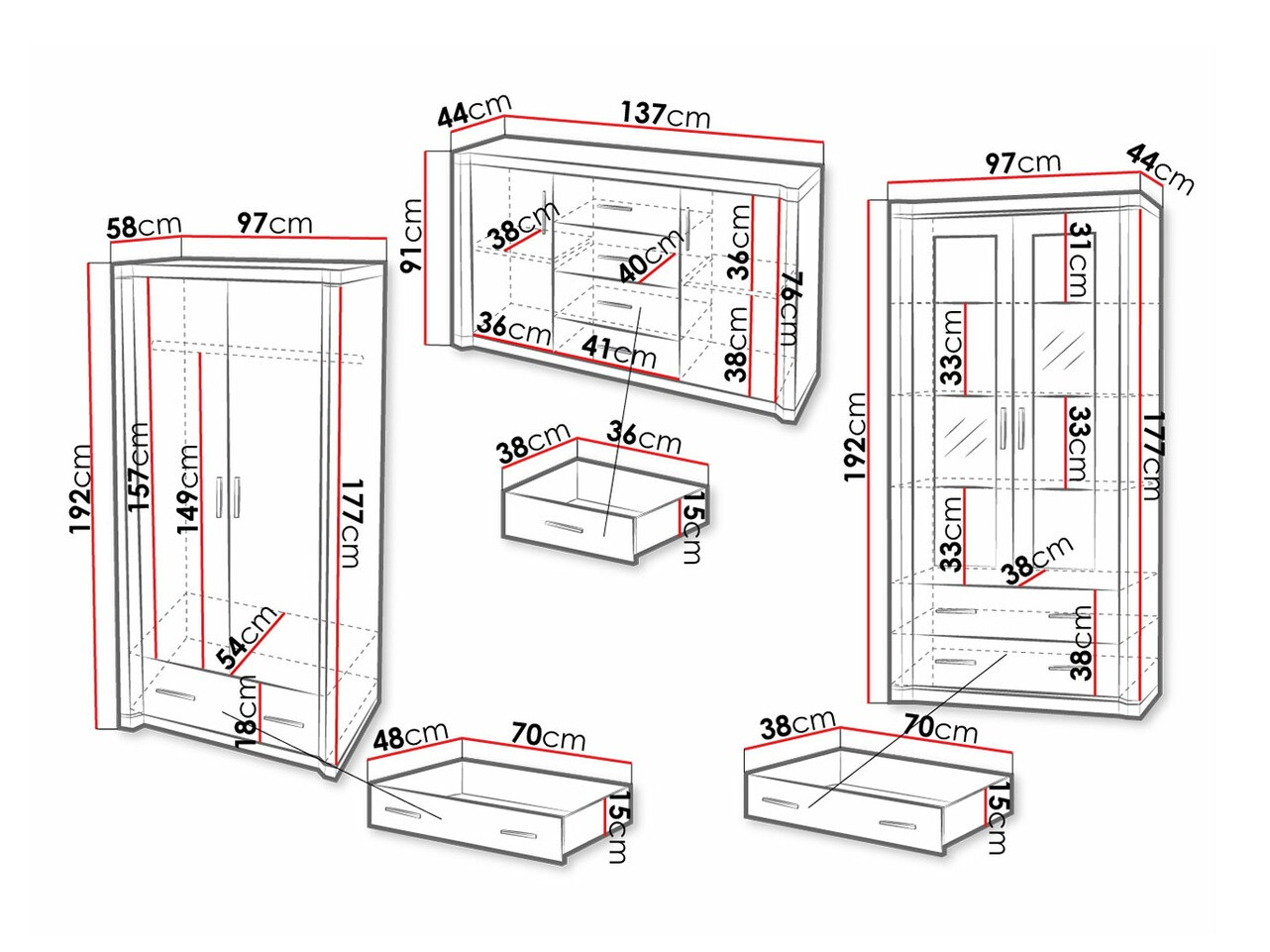 Set za dnevnu sobu Lorelie 125 (Sonoma hrast)