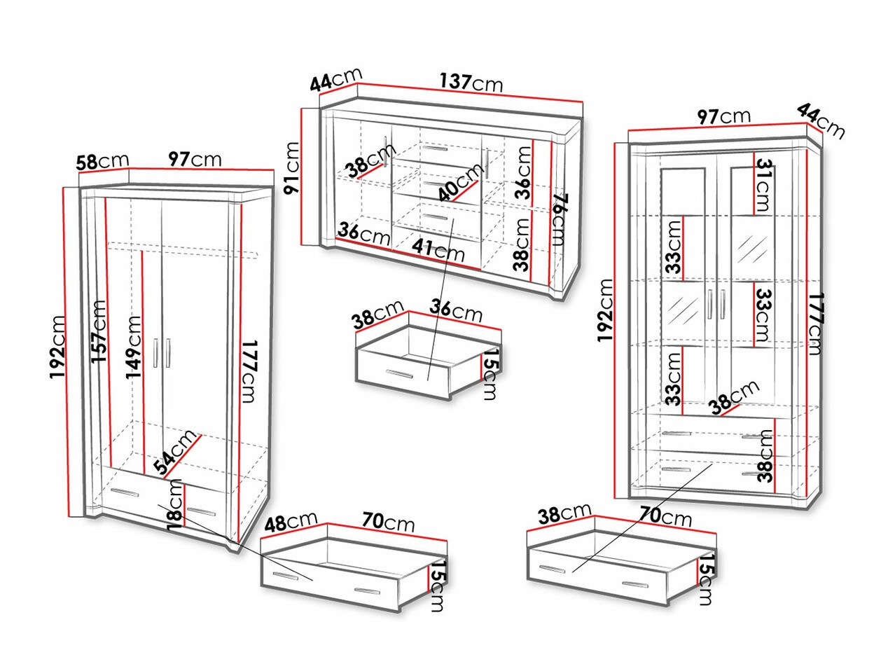 Set za dnevnu sobu Lorelie 125 (Sonoma hrast)