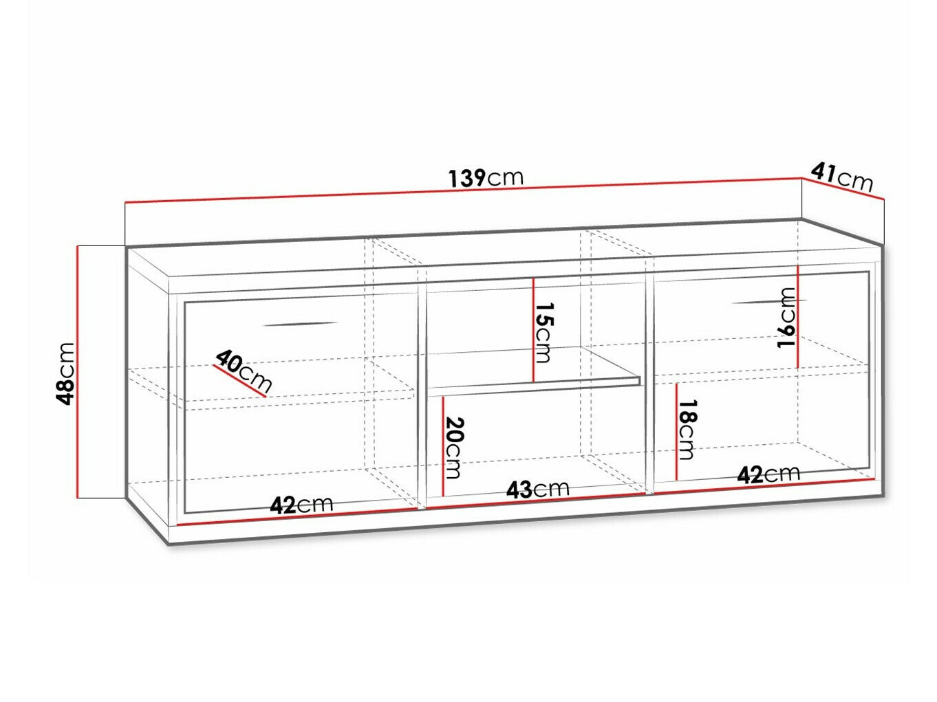 TV komoda Etrmoni 112 (Svetlo drvo)