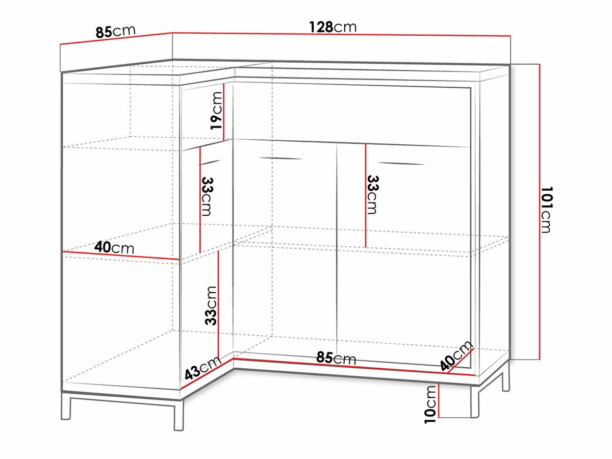 Ugaona komoda Etrmoni 121 (Svetlo drvo)
