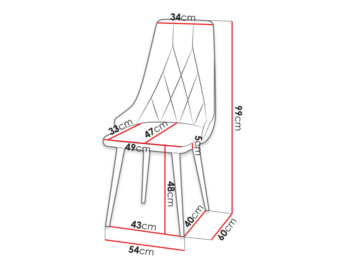 Stolica Racine 112 (Crno + Magic Velvet 2216)