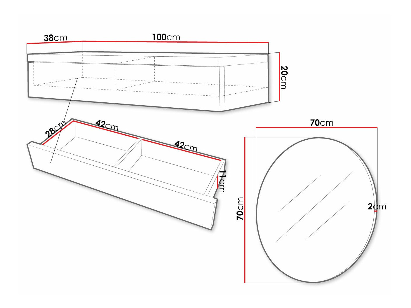 Toaletni sto Delpher I (Belo + Sjajno belo)