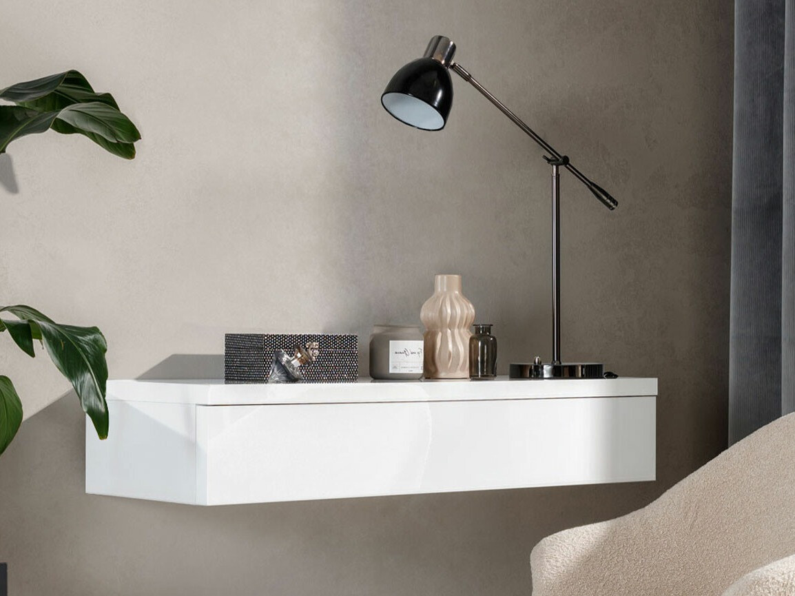 Toaletni sto Providence 186 (Belo + Sjajno belo)