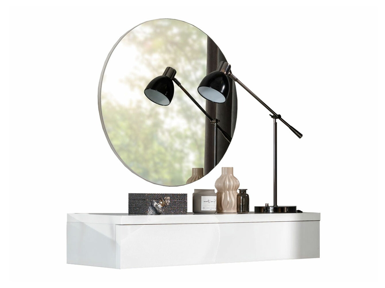 Toaletni sto Providence 188 (Belo + Sjajno belo)