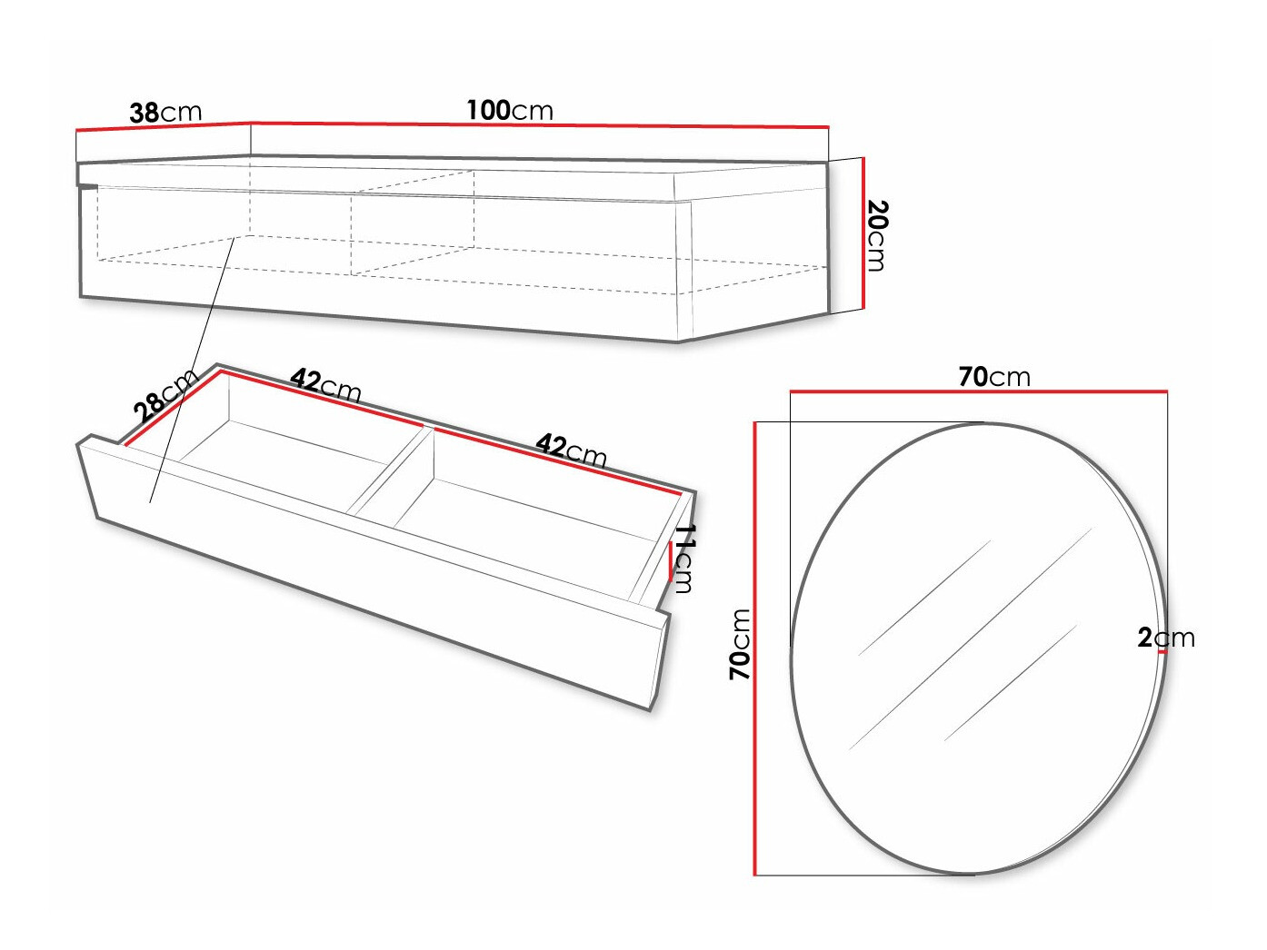 Toaletni sto Providence 188 (Crno + Crna visoki sjaj)