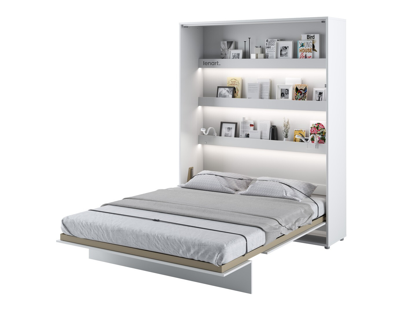 Zidni krevet Concept Pro Lenart (Belo)