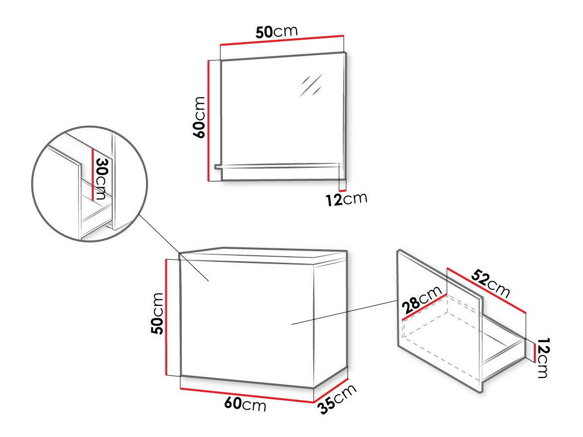 Set za kupatilo Comfivo Livciro 100 (Crno + Graphite)