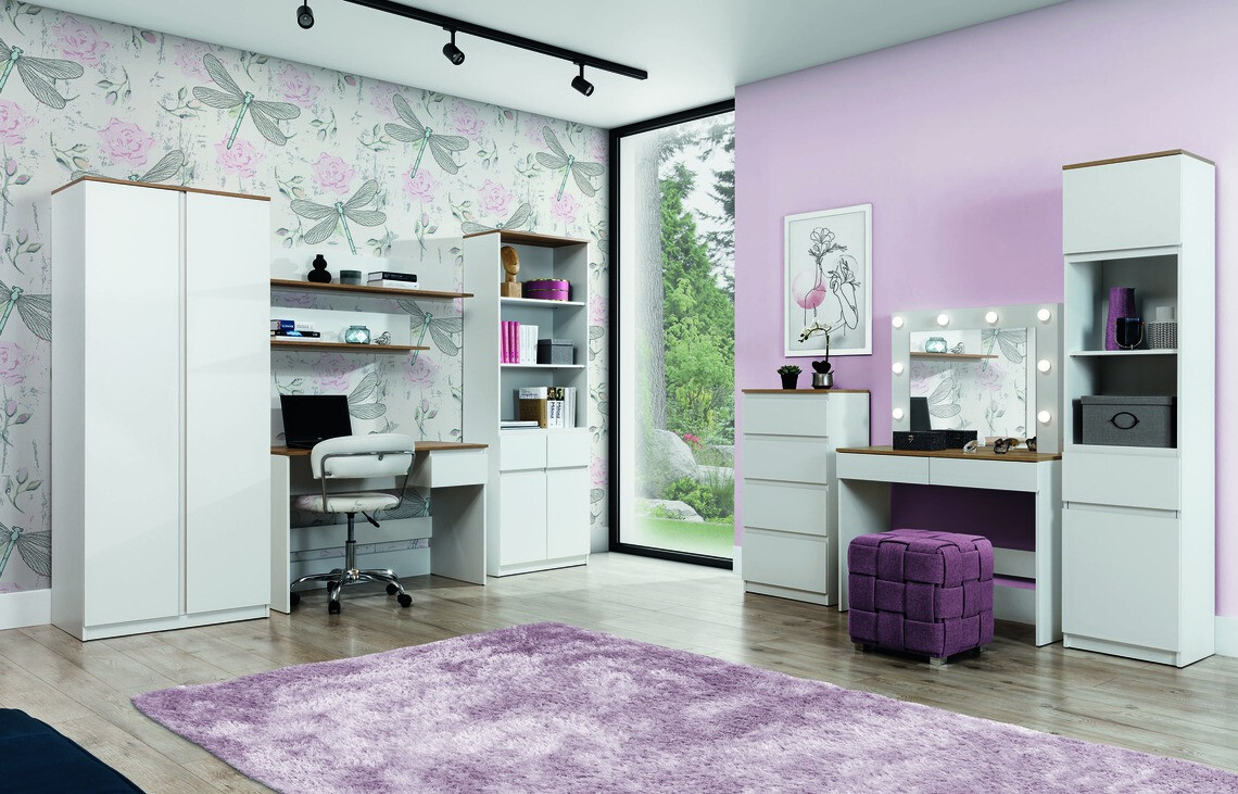 Toaletni sto Catelbi 113 (Belo + Hrast)