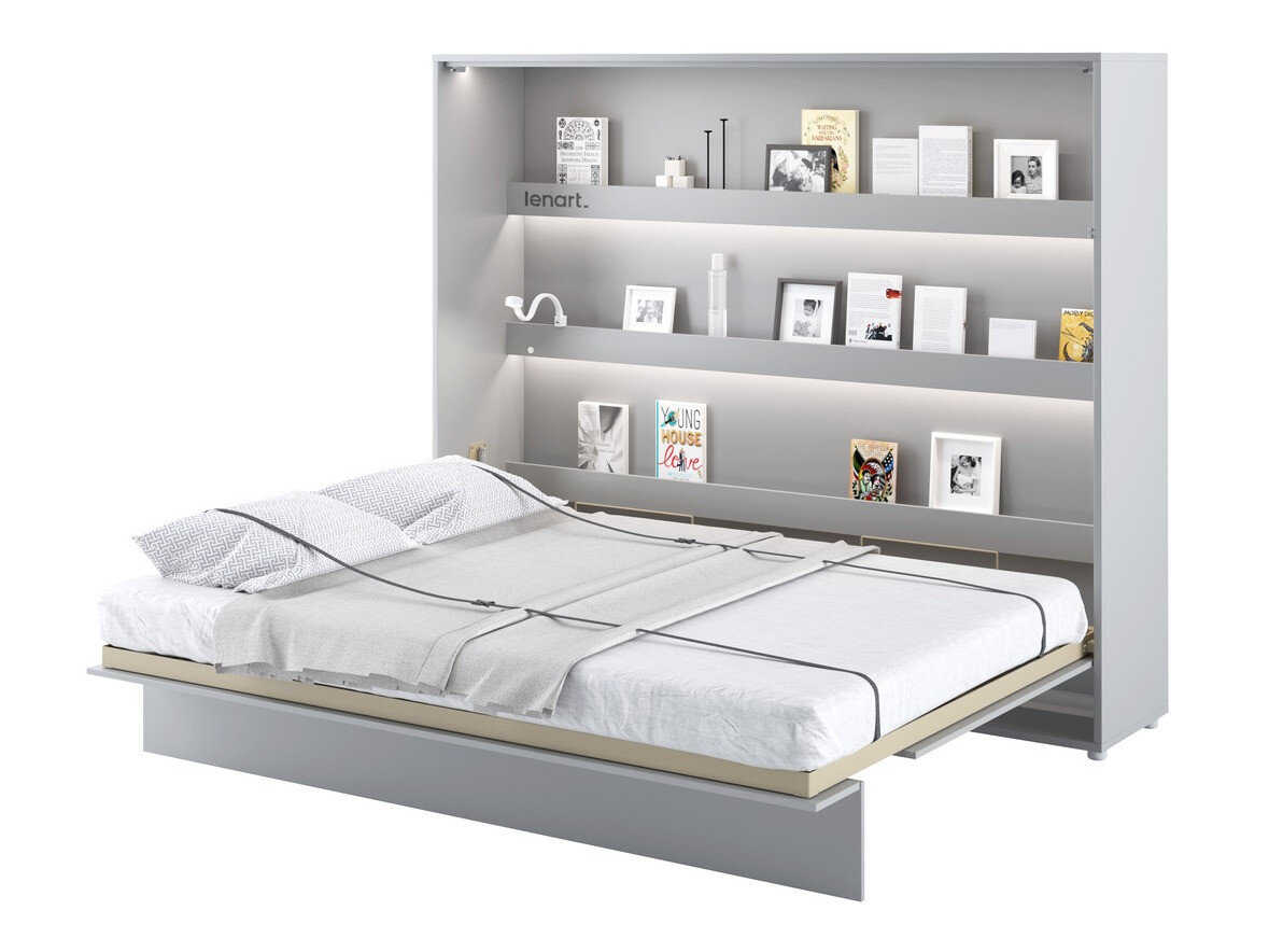 Zidni krevet Concept Pro Lenart Levfere 115 (Sivo)