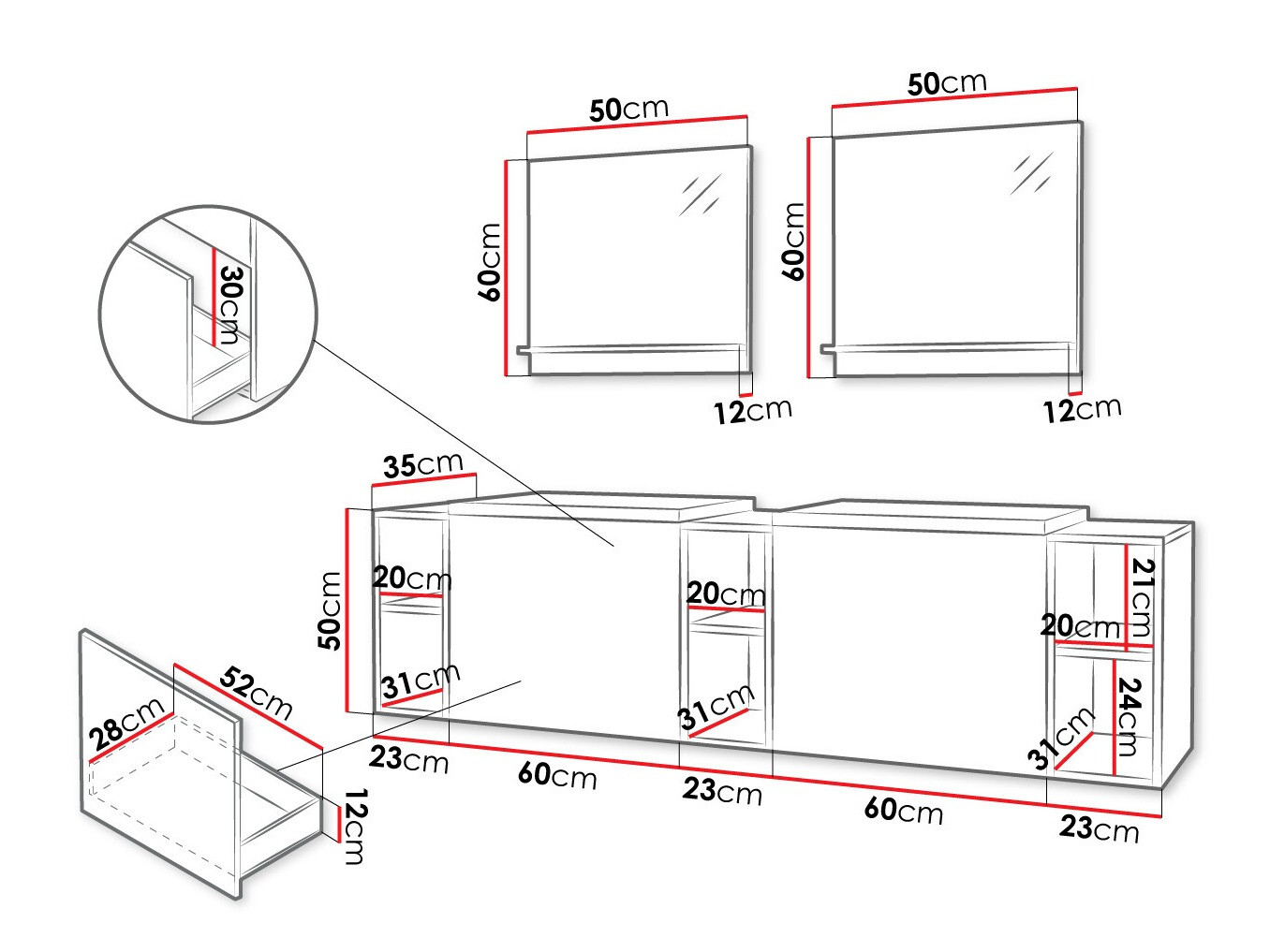 Set za kupatilo Comfivo Livciro 104 (Belo)