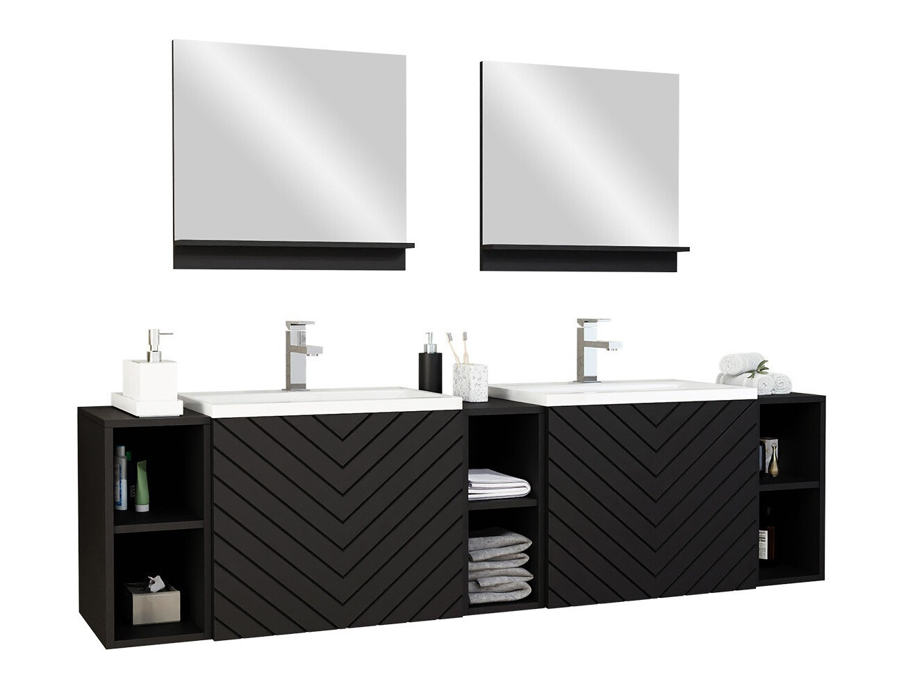 Set za kupatilo Comfivo Livciro 104 (Crno + Graphite)