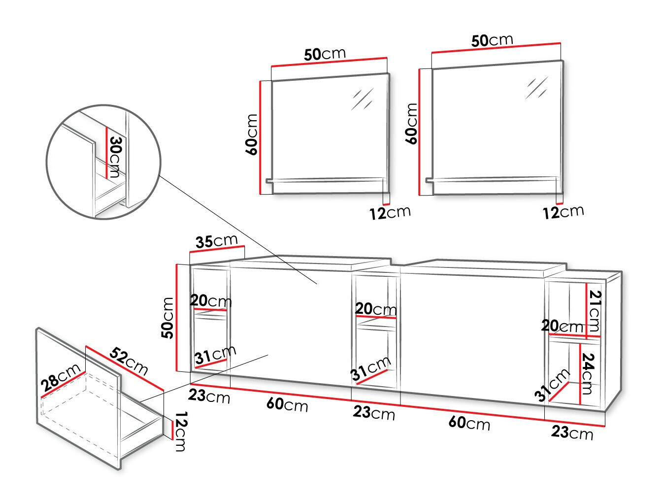 Set za kupatilo Comfivo Livciro 104 (Crno + Graphite)