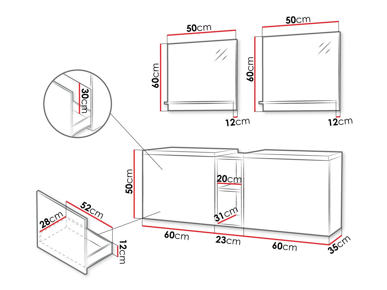 Set za kupatilo Comfivo Livciro 105 (Crno + Graphite)