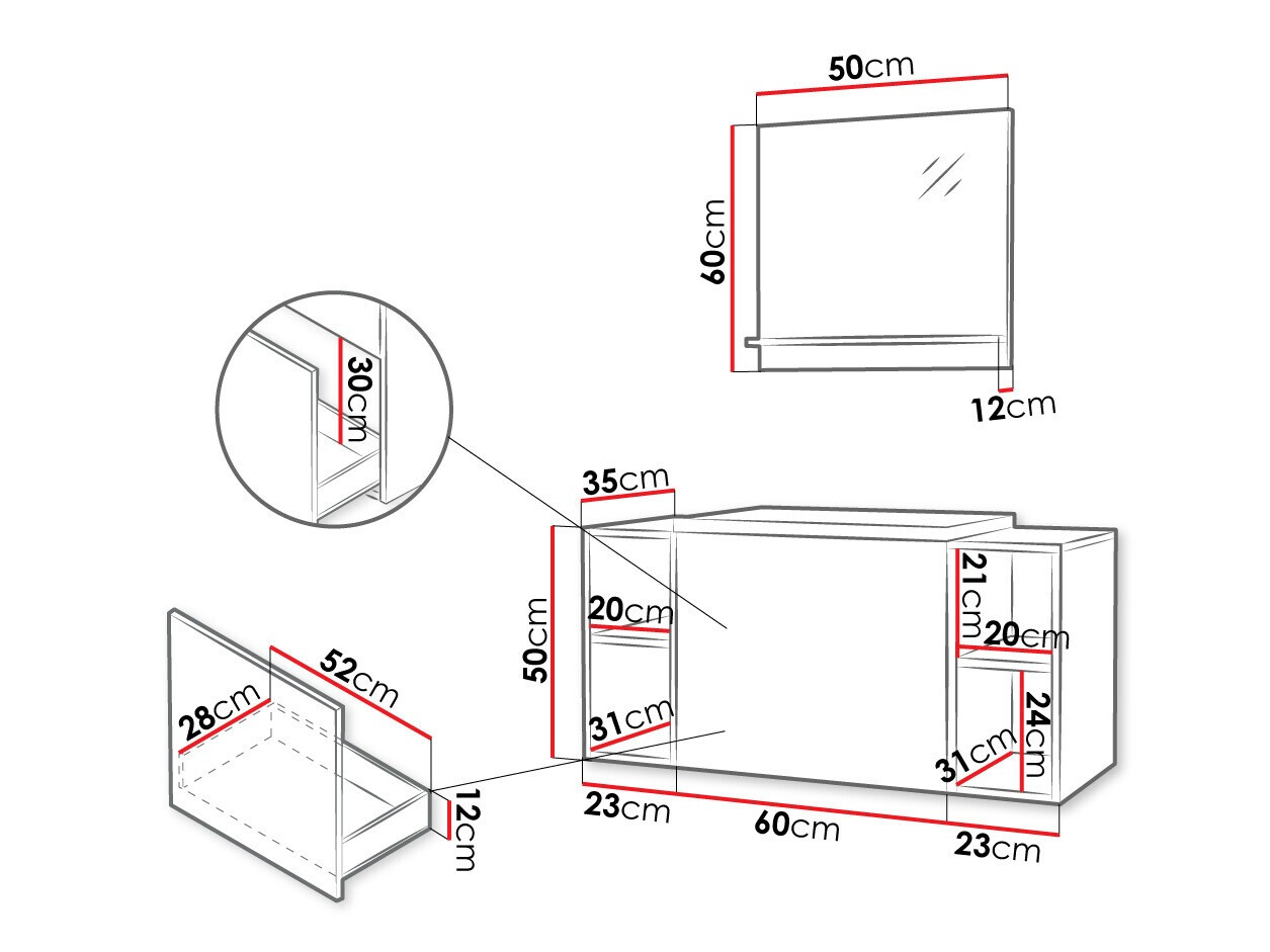 Set za kupatilo Comfivo Livciro 108 (Crno + Graphite)