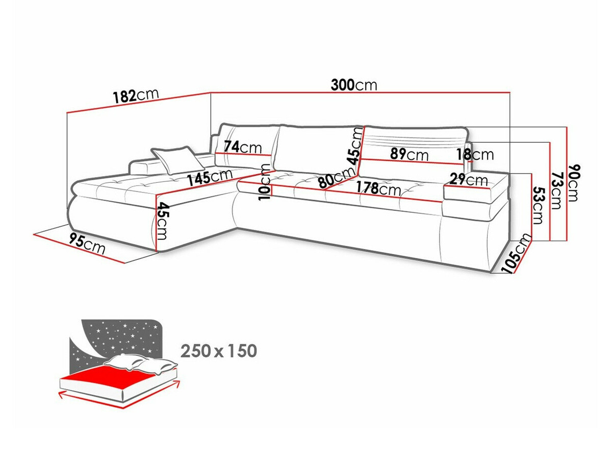 Ugaona sofa Temple 100 (Soft 066 + Lawa 02)