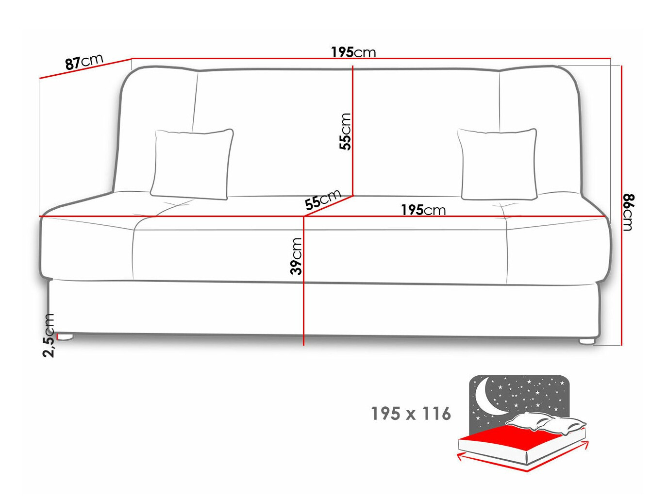 Sofa na razvlačenje Comfivo 136 (Poso 14)