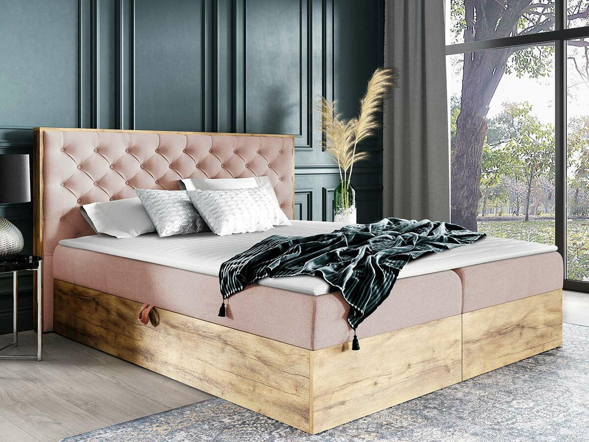 Boxspring krevet Navis I (Hrast Votan + Faro 14)