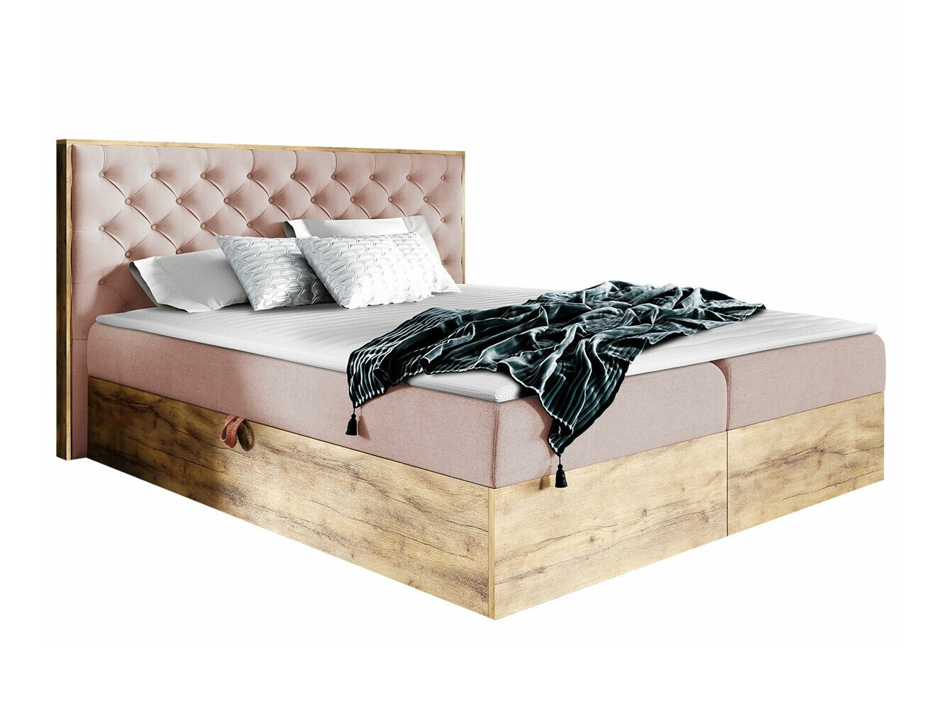 Boxspring krevet Navis I (Hrast Votan + Faro 14)