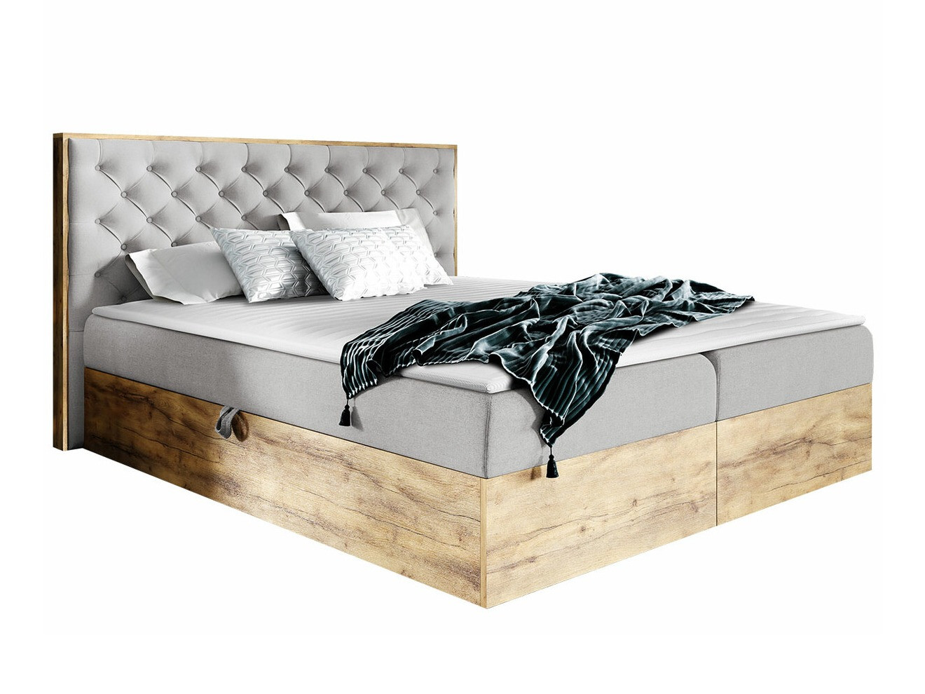 Boxspring krevet Navis I (Hrast Votan + Faro 16)