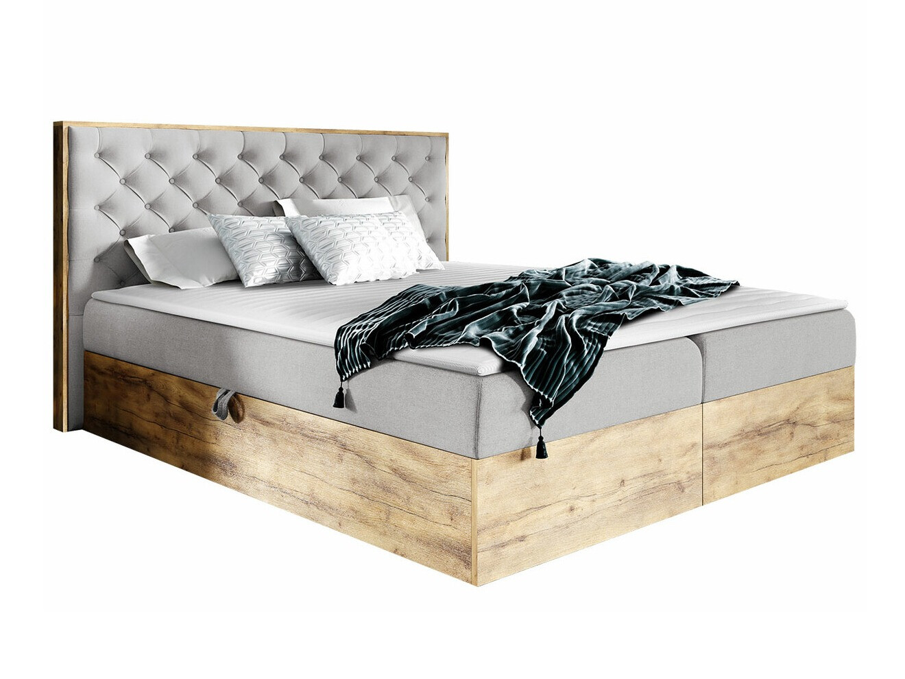 Boxspring krevet Navis I (Hrast Votan + Faro 16)