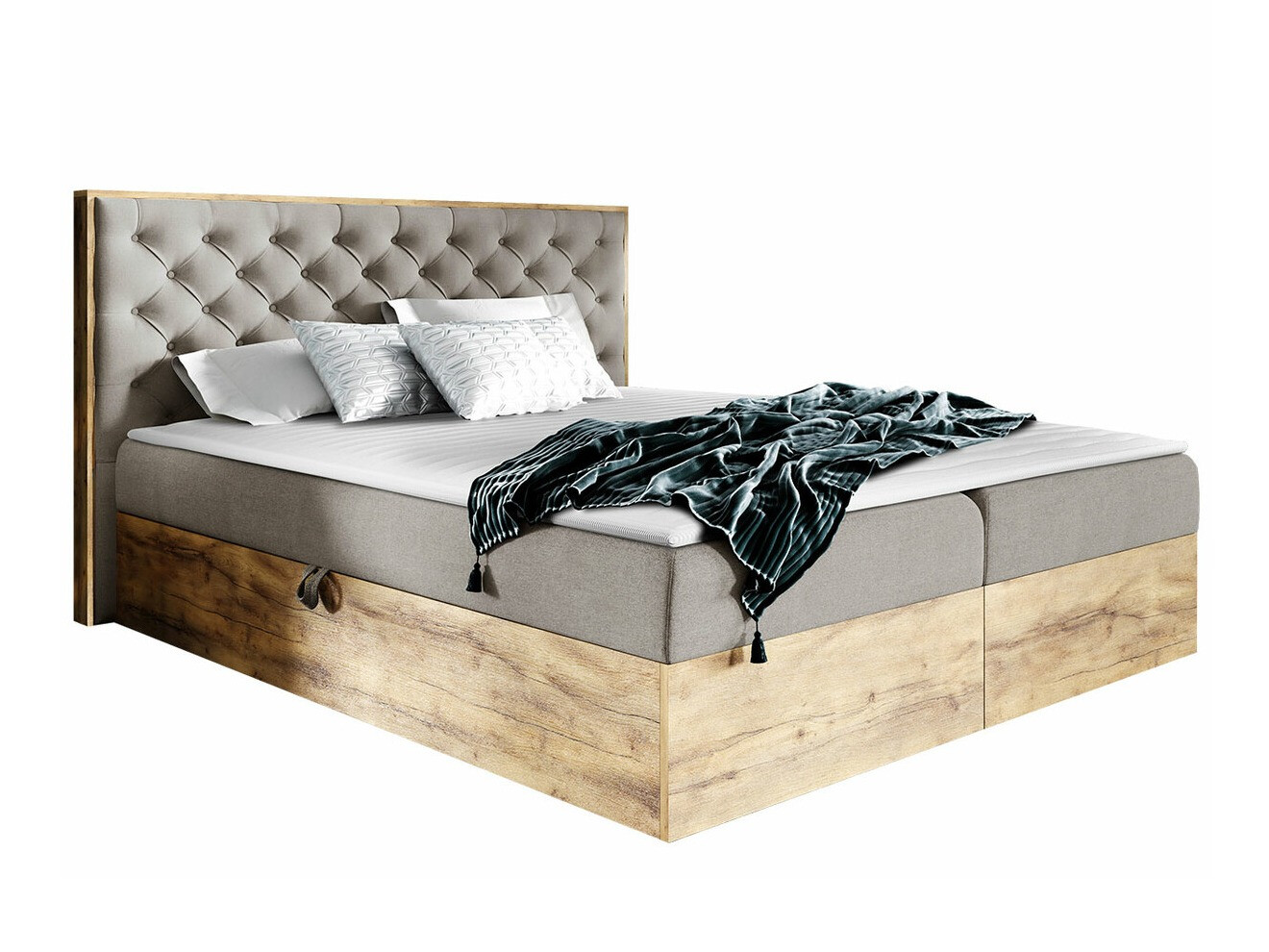 Boxspring krevet Navis I (Hrast Votan + Faro 20)
