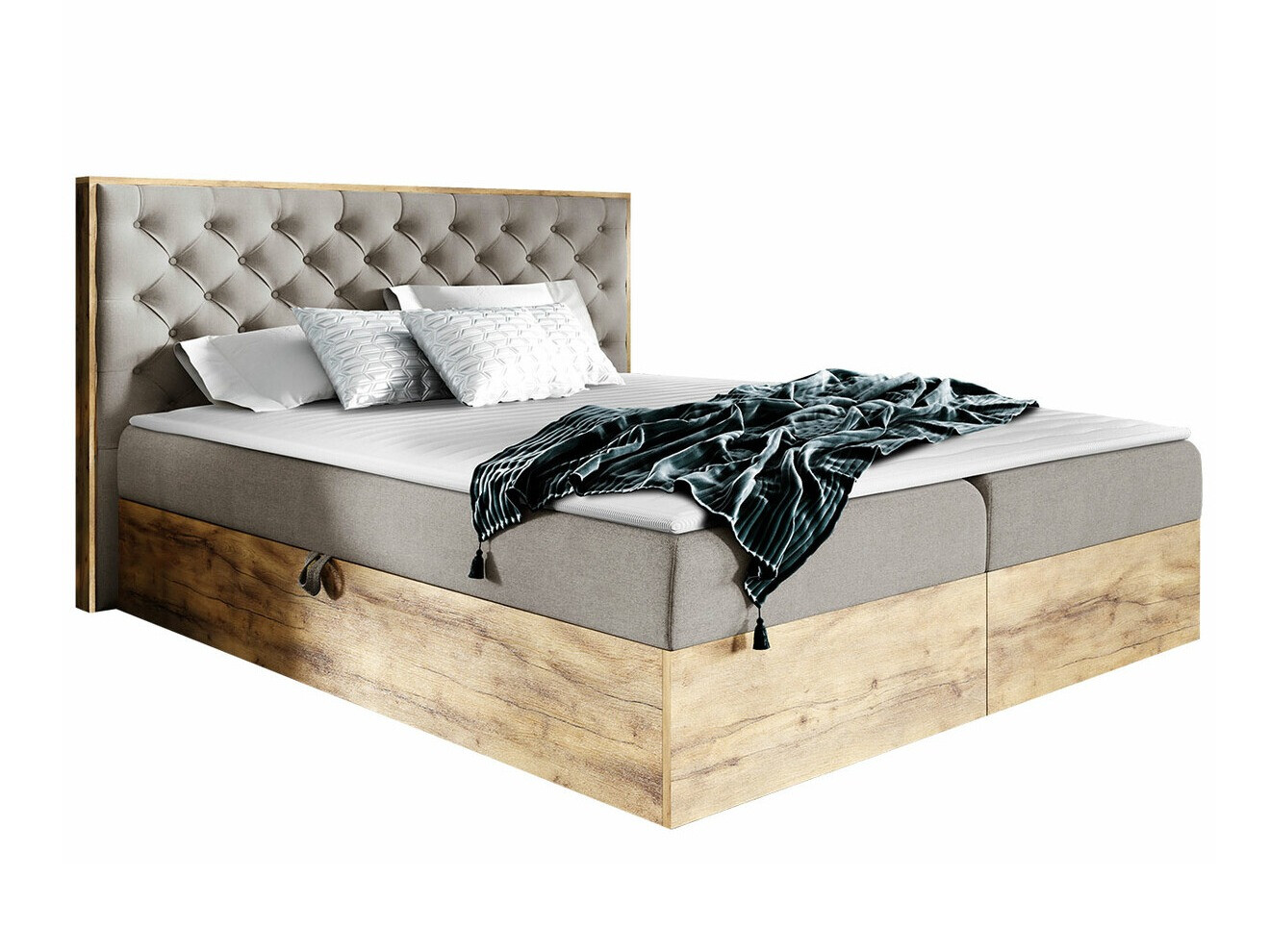 Boxspring krevet Navis I (Hrast Votan + Faro 20)