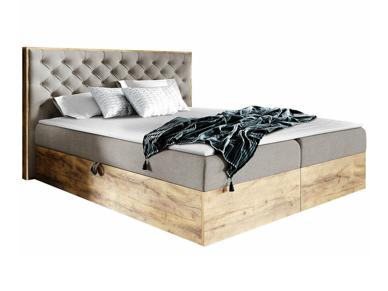 Boxspring krevet Navis I (Hrast Votan + Faro 20)