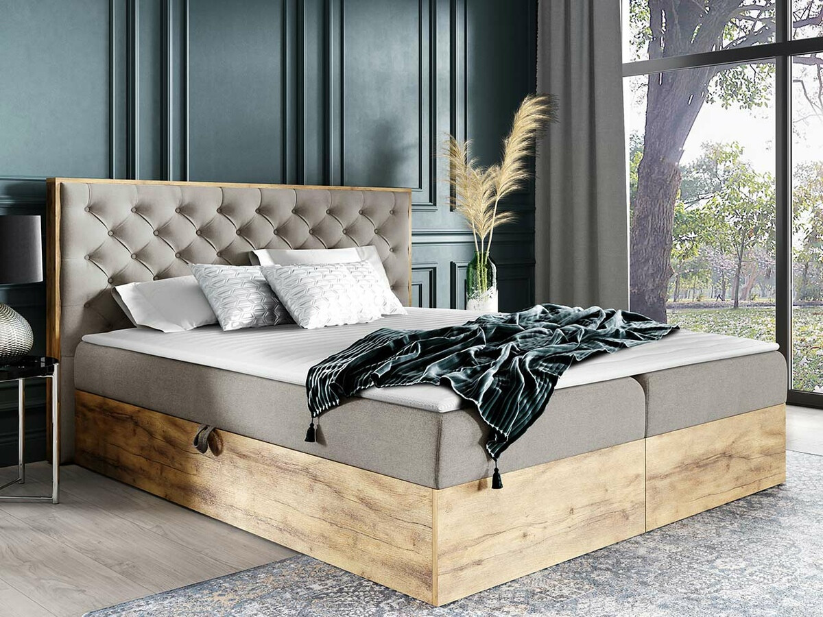 Boxspring krevet Navis I (Hrast Votan + Faro 20)
