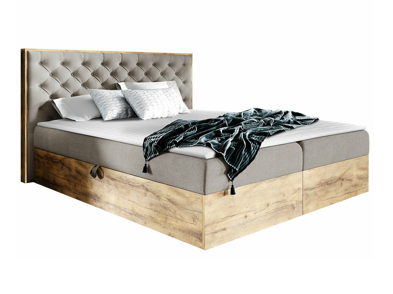 Boxspring krevet Navis I (Hrast Votan + Faro 20)