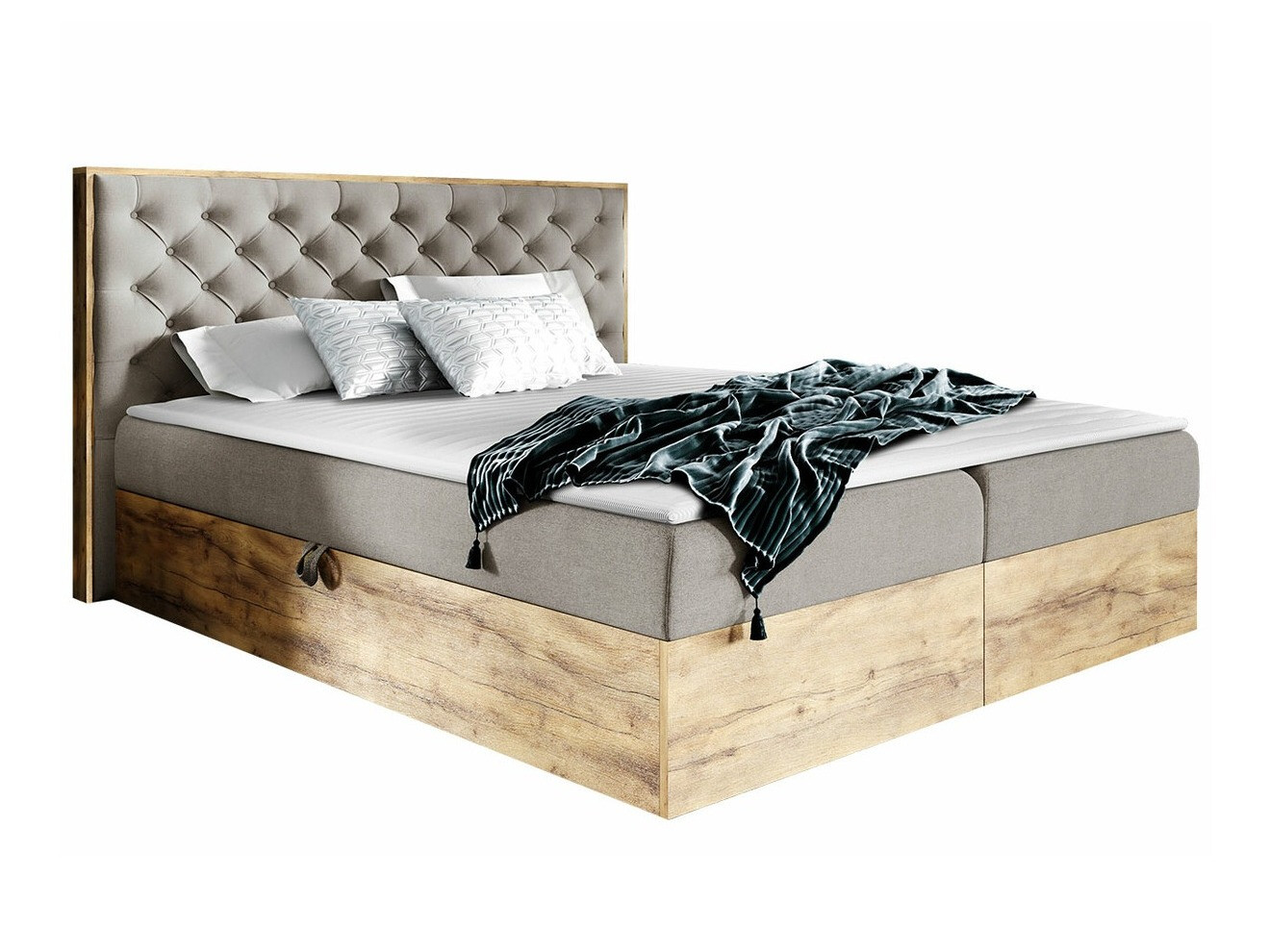 Boxspring krevet Navis I (Hrast Votan + Faro 20)