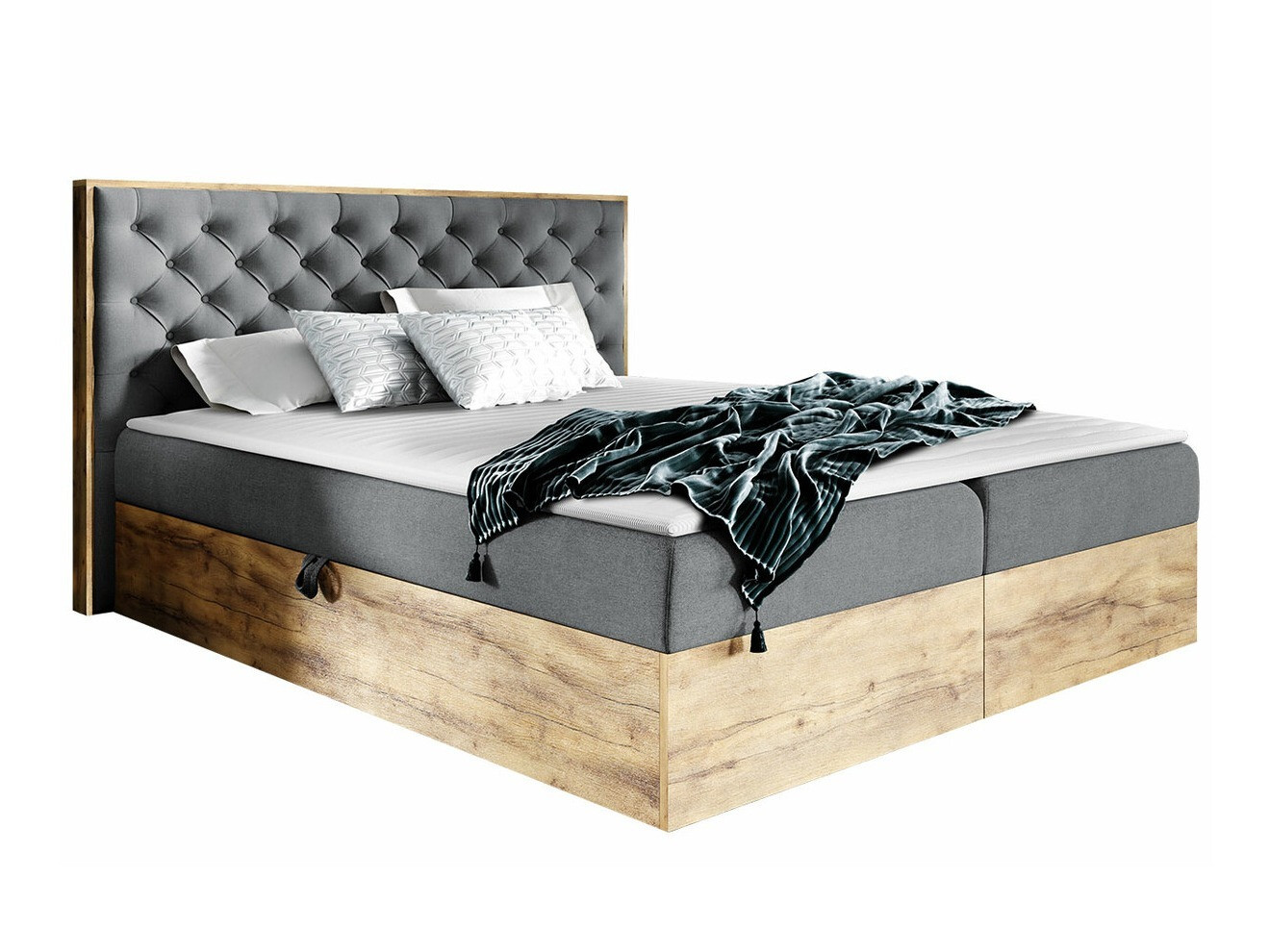 Boxspring krevet Navis I (Hrast Votan + Faro 4)