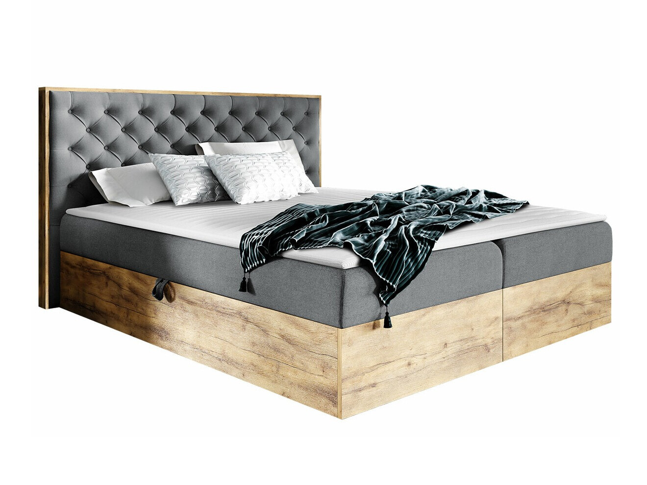 Boxspring krevet Navis I (Hrast Votan + Faro 4)