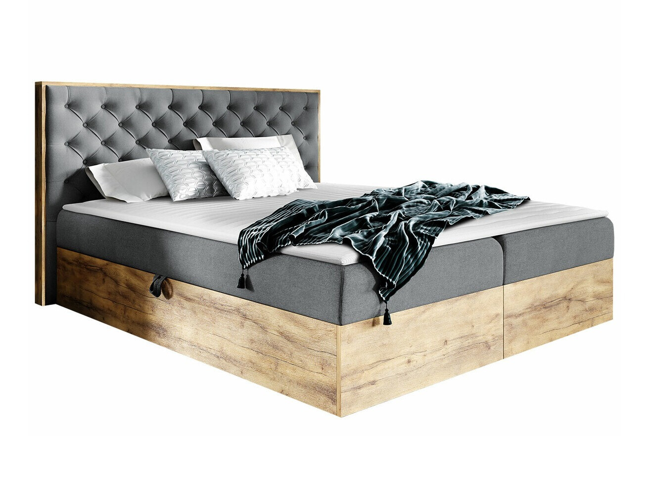 Boxspring krevet Navis I (Hrast Votan + Faro 4)