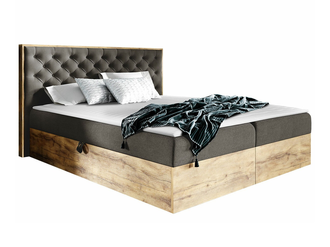 Boxspring krevet Navis I (Hrast Votan + Faro 5)