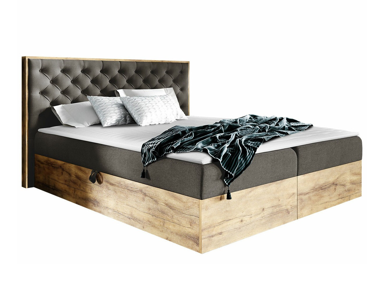 Boxspring krevet Navis I (Hrast Votan + Faro 5)