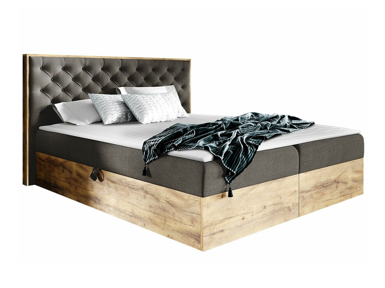 Boxspring krevet Navis I (Hrast Votan + Faro 5)