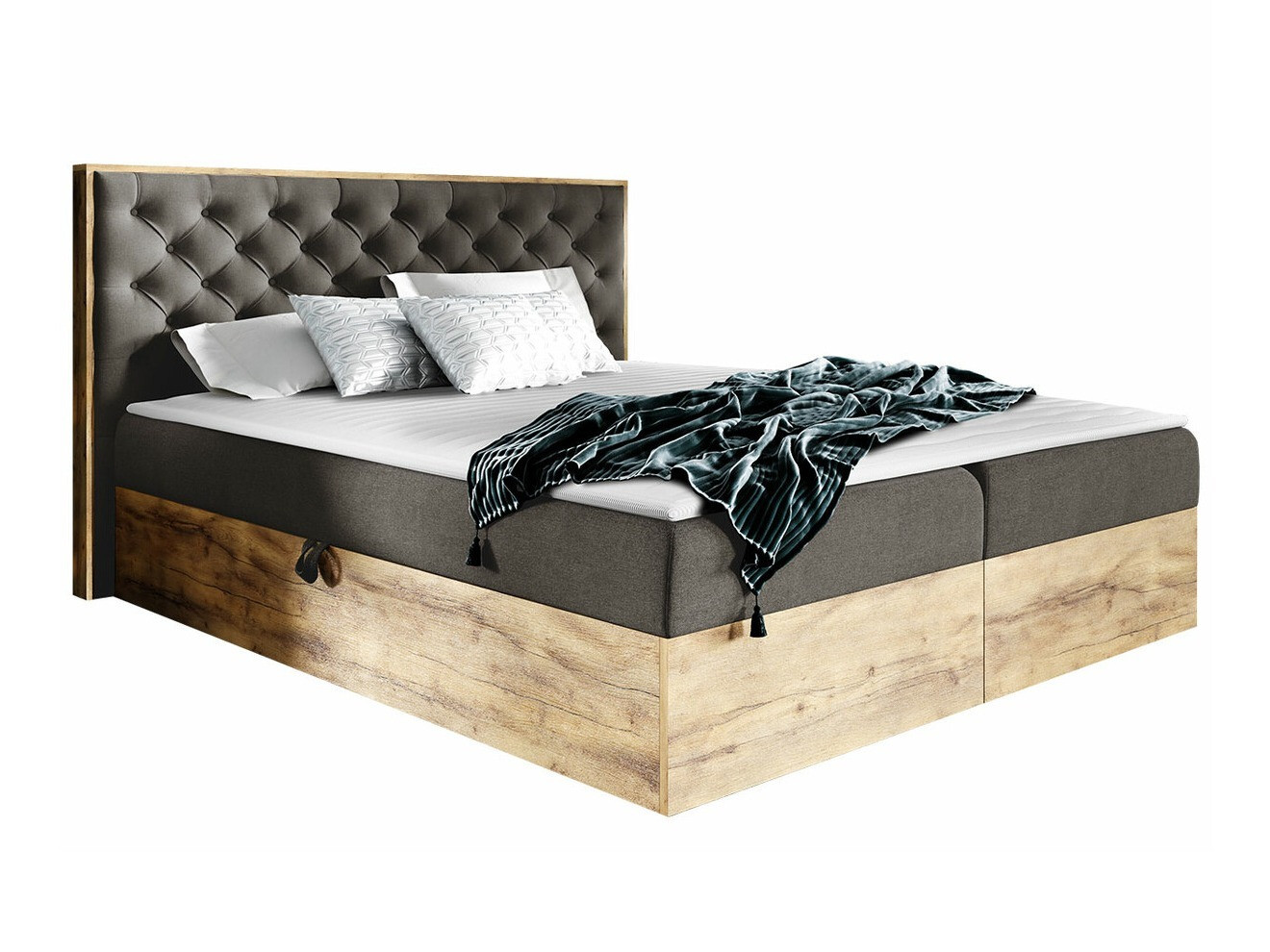 Boxspring krevet Navis I (Hrast Votan + Faro 5)