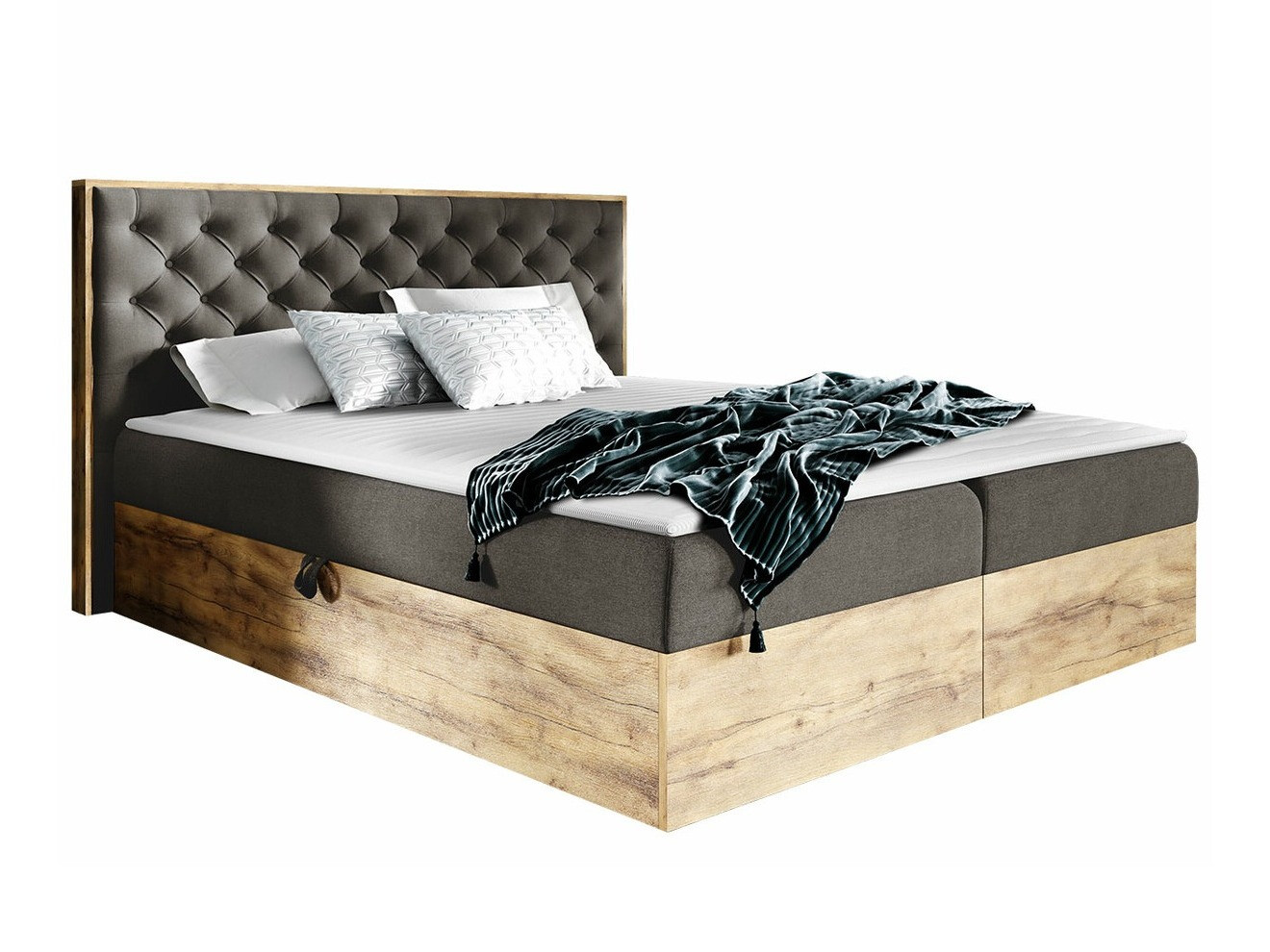Boxspring krevet Navis I (Hrast Votan + Faro 5)