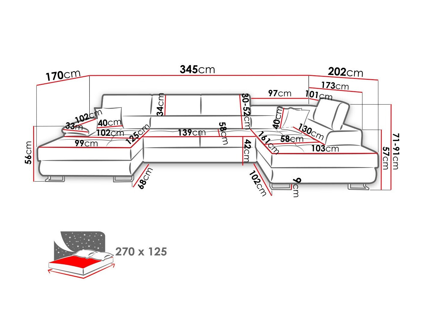 Ugaona sofa Comfivo 138 (Poso 14)