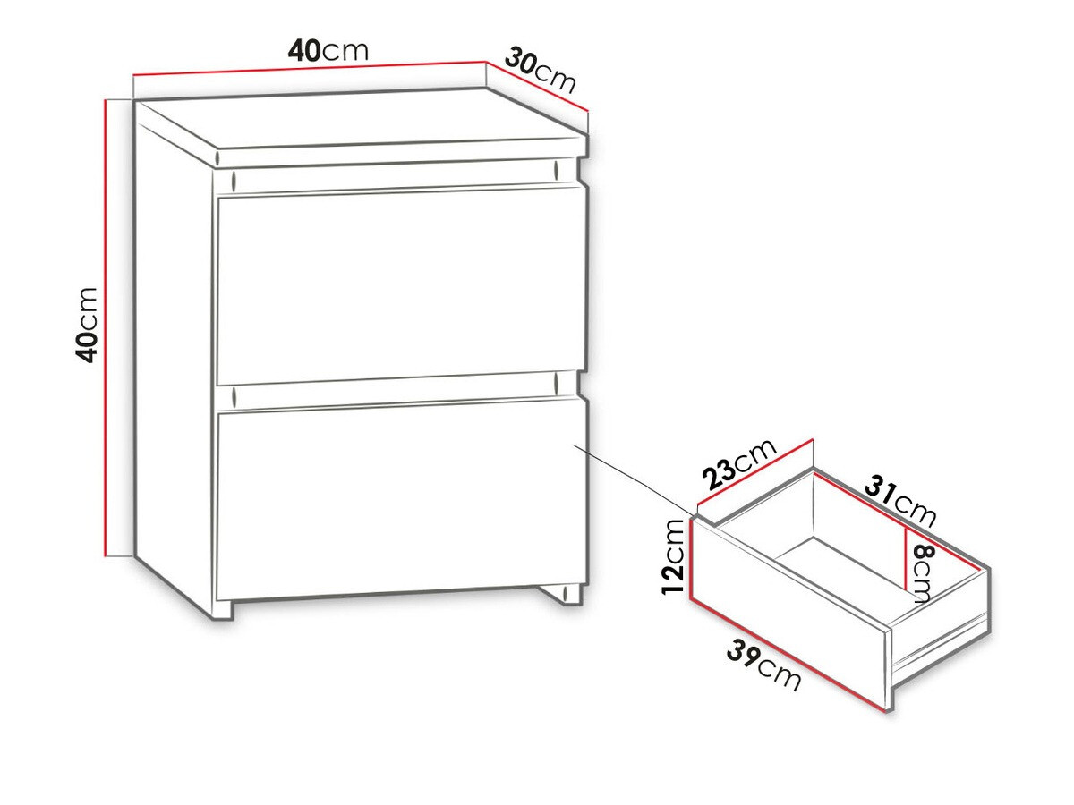 Noćni ormarić Comfivo 158 (Belo)