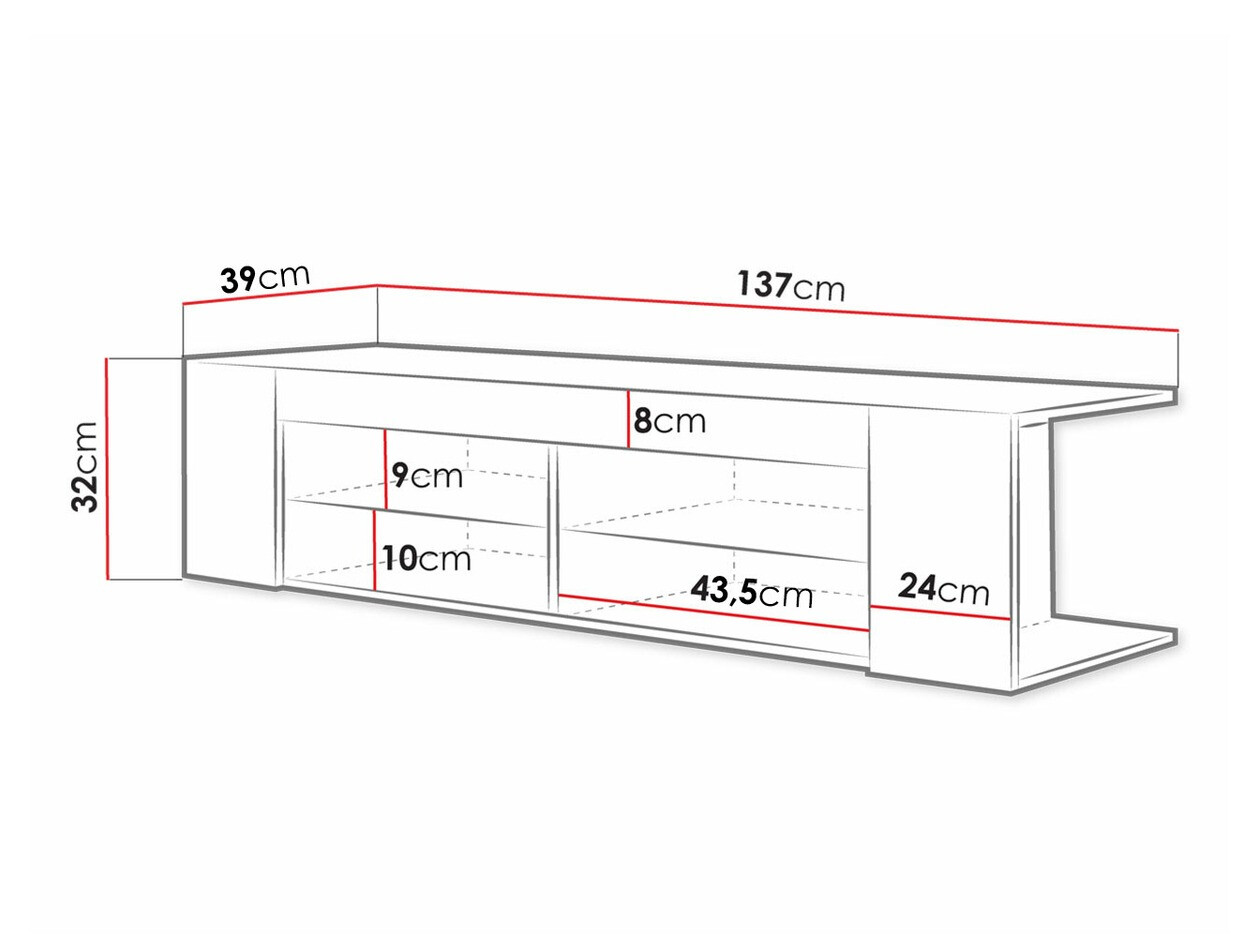 TV sto Nashville 113 (Belo + Sjajno belo)