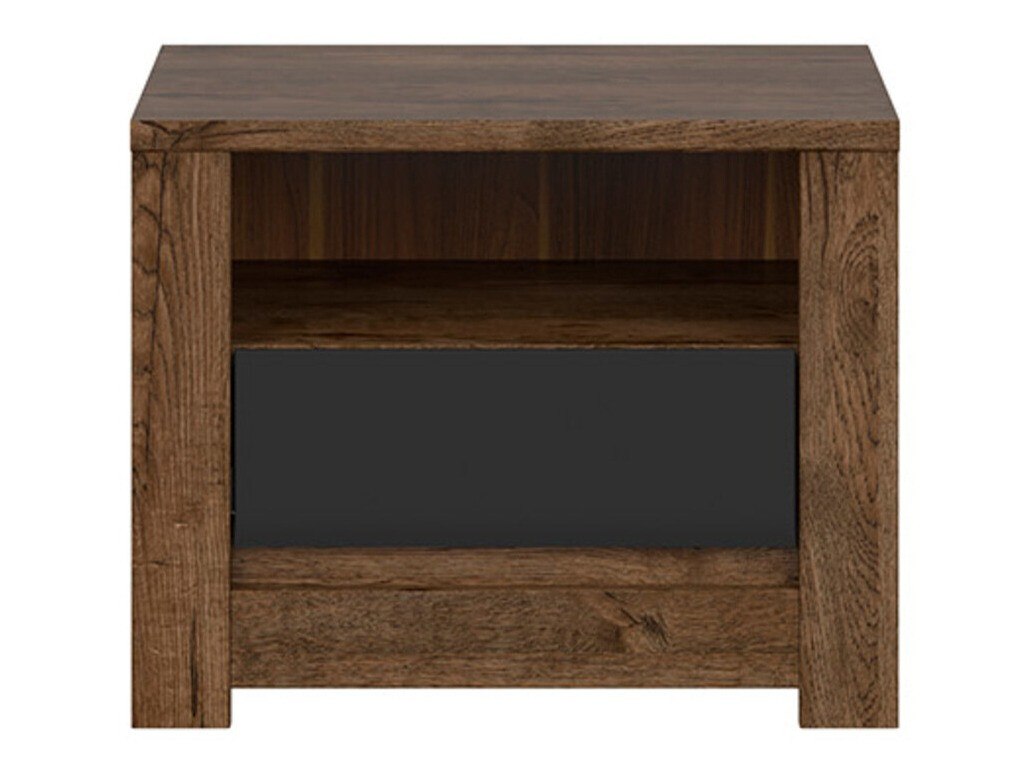 Noćni ormarić Ophevaru 115 (Mat crna + April hrast)