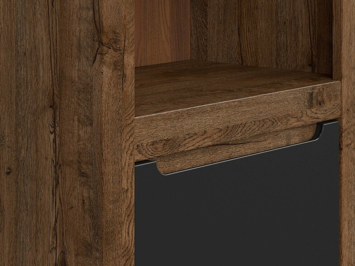 Polica Ophevaru 104 (Mat crna + April hrast)