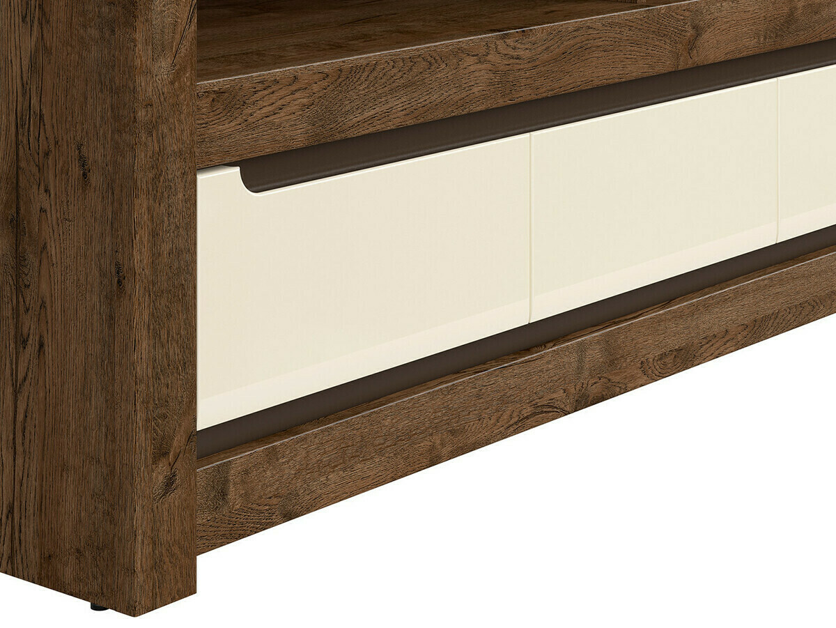 TV komoda Ophevaru 108 (Sjajno krem + April hrast)