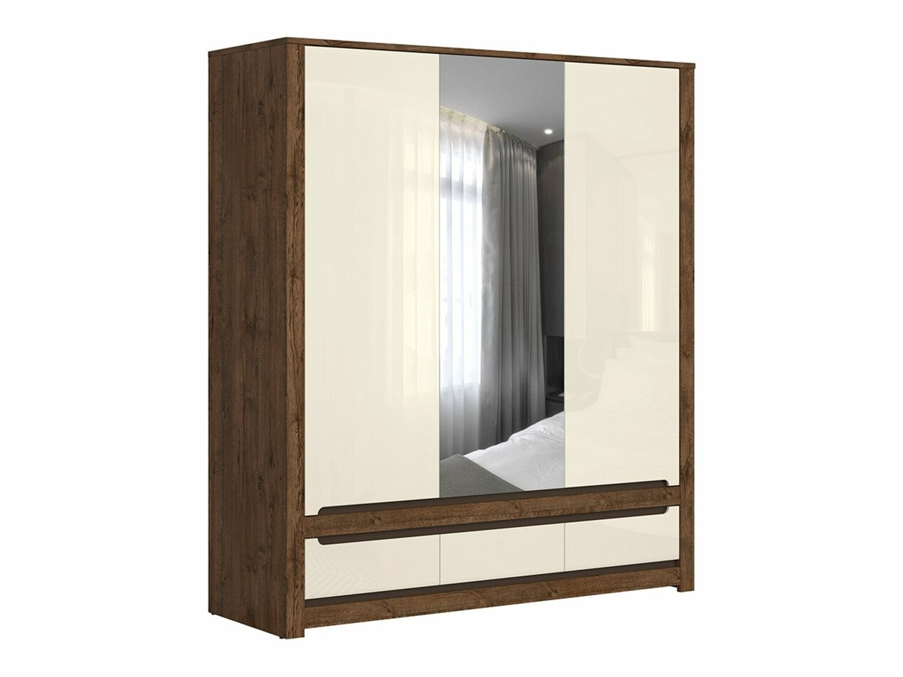 Ormar Ophevaru 114 (Sjajno krem + April hrast)