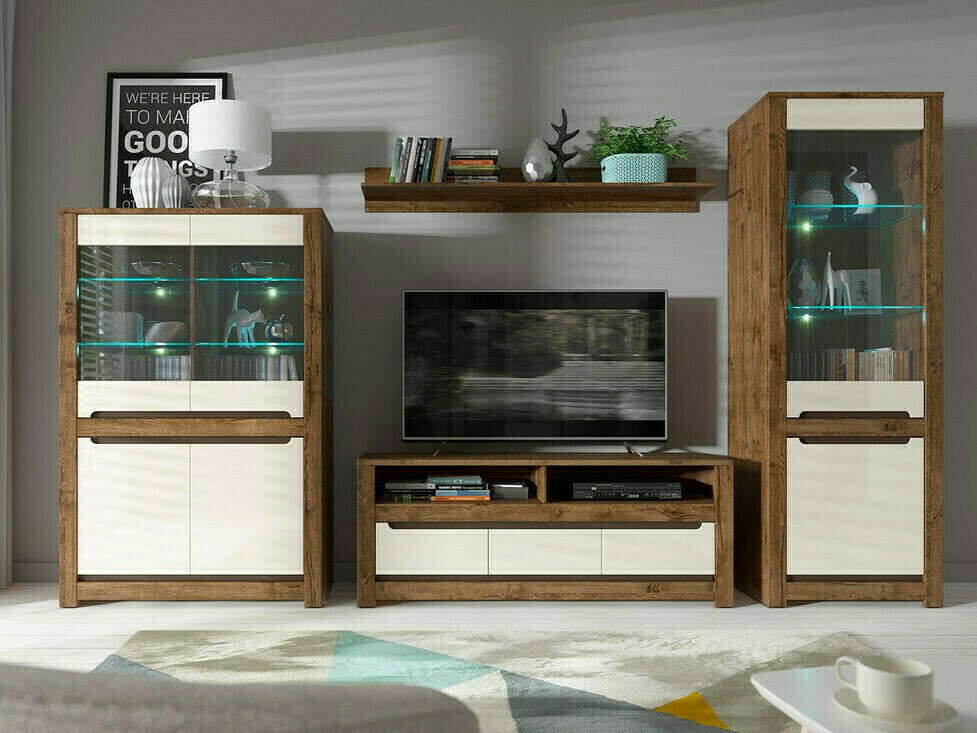 Ormarić Ophevaru 102 (Sjajno krem + April hrast)