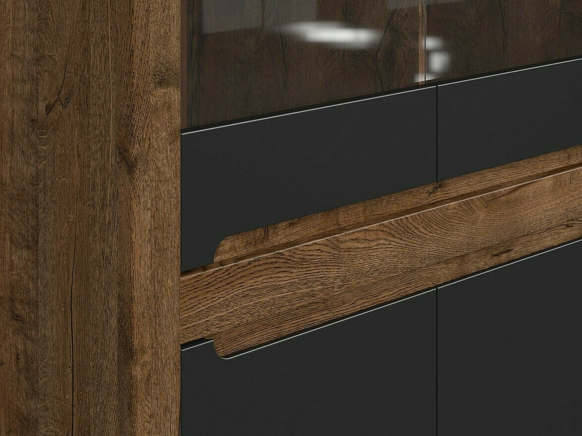 Polica Ophevaru 107 (Mat crna + April hrast)