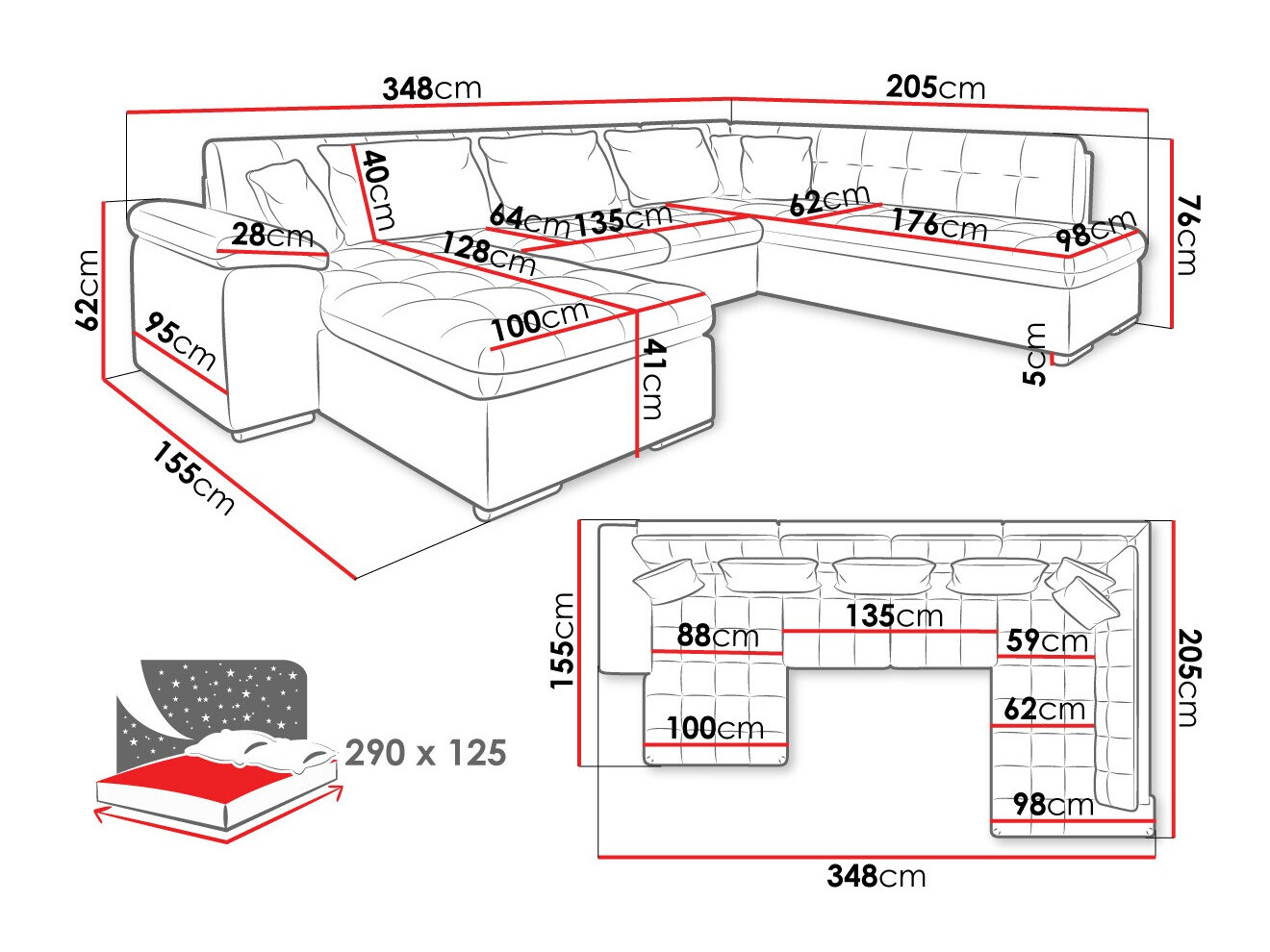 Ugaona sofa Comfivo 128 (Desno)