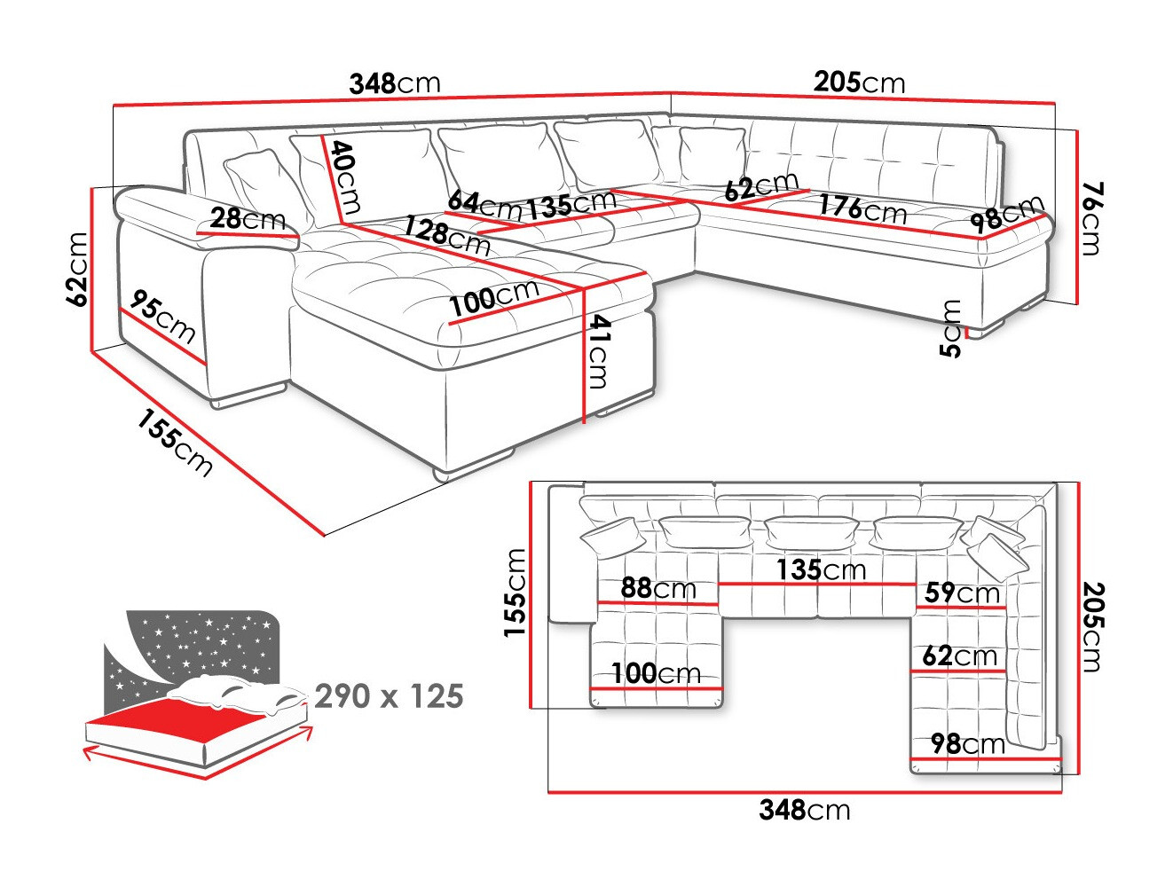 Ugaona sofa Comfivo 128 (Desno)