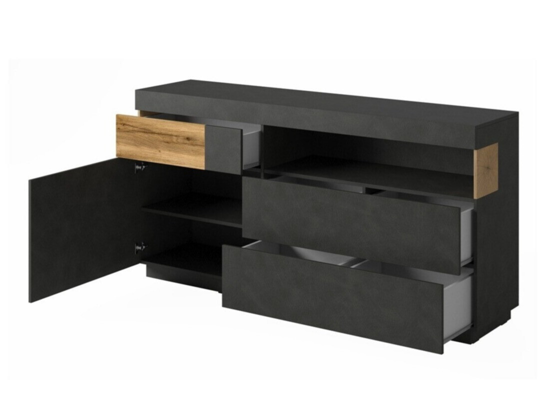 Komoda Livlore 107 (Matera siva + Hrast Votan)